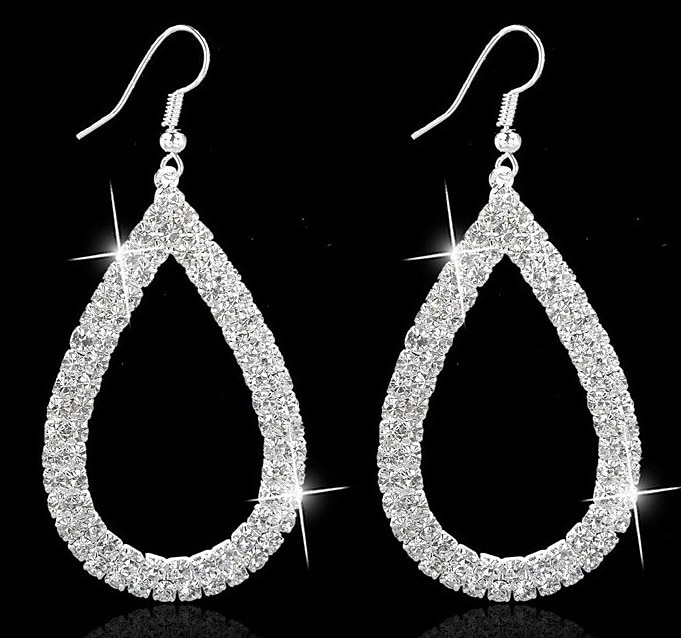 Per donna Cristallo Orecchini a goccia Gioiellerie Classico Prezioso Moda Semplice Orecchini Gioielli Argento / Oro Per Matrimonio Feste 1 paio del 2025 a $11.99 –P2