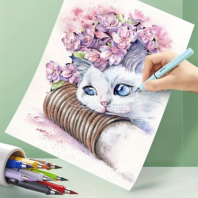 1 matita colorata - combinazione di colori elegante e classica - matite magiche con penna in metallo senza inchiostro da 0,5 mm per opere d'arte eterne, regali di Halloween, Ringraziamento e Natale del 2025 a $6.99 –P8