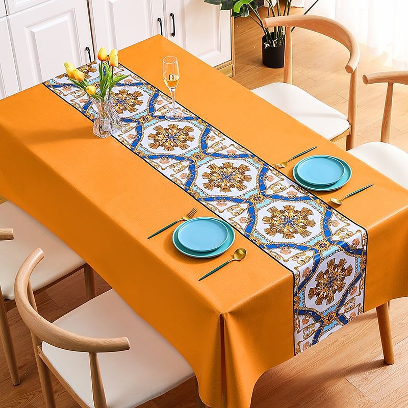 Waterproof Tablecloth PVC Oilproof Rectangle Table Cloth Table Cover for Party, Family Dining, Restrant 2025 - $11.49 –P16