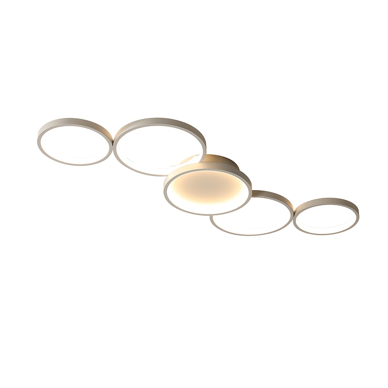 plafoniera a led design circolare 100 cm lampadario moderno a sospensione in metallo 5 teste lampada a sospensione a led plafoniera a sospensione creativa in nero per soggiorno ristorante bar 110-240v del 2025 a $187.99 –P5