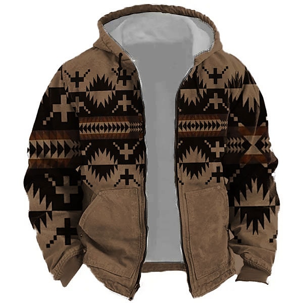 Herren Stammes Grafik-Drucke Hoodie Sweatshirt Kapuze Hoodies Pullover Kapuzenpullover mit Reißverschluss Langarm Sweatshirt mit Kapuze Mit Kapuze Sport 3D-Druck Festtage Urlaub Strassenmode Weiß Blau 2025 - $30.99 –P13