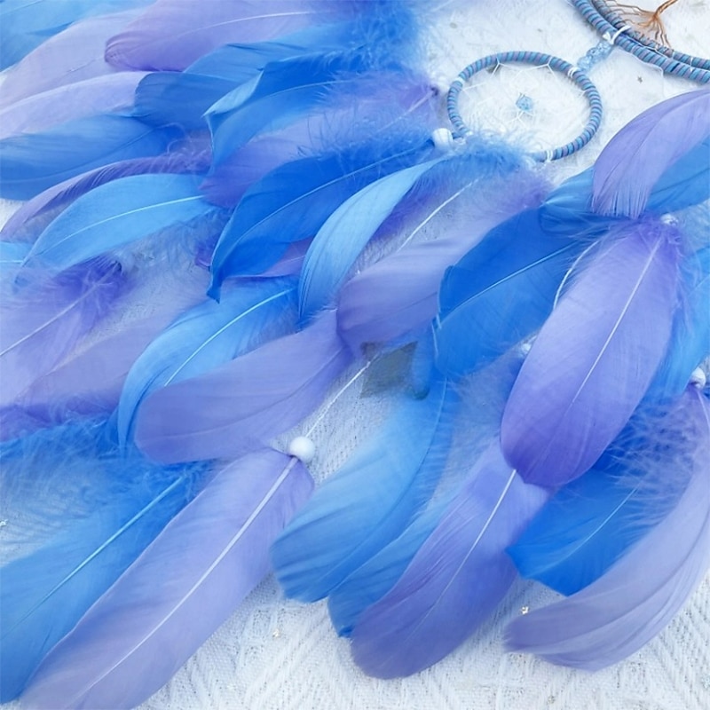 Vida da árvore apanhador de sonhos presente feito à mão com gancho de pena azul flor carrilhão de vento ornamento de parede decoração arte boho de 2026 por $38.99 –P3