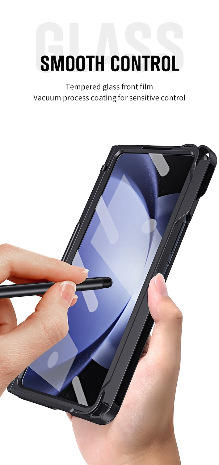 Phone Case For Samsung Galaxy Z Fold 6 Z Fold 5 Z Fold 4 Z Fold 3 Back Cover with Stand Holder with Screen Protector Magnetic Solid Color PC 2026 - $28.99 –P12