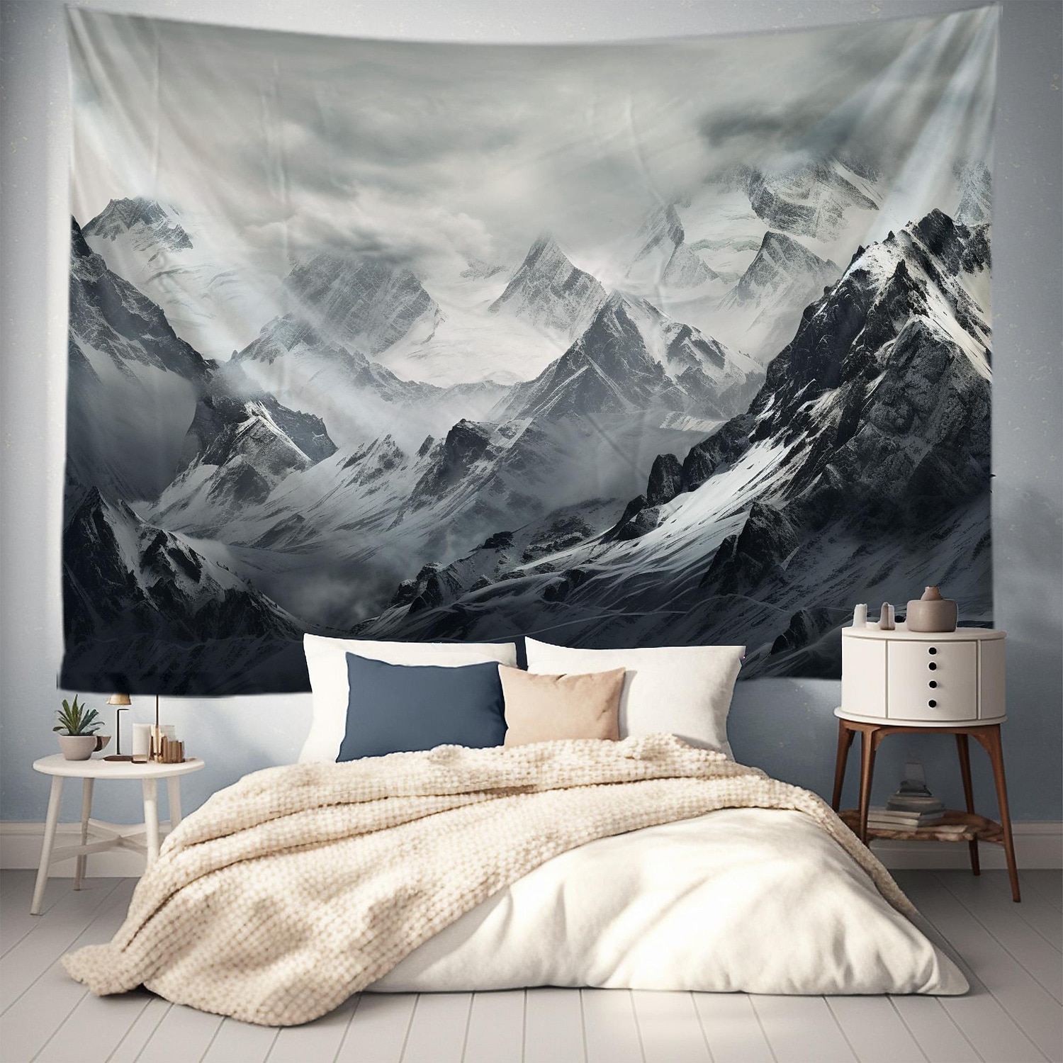 Tapiz colgante de montaña nevada, arte de pared, tapiz grande, decoración mural, fotografía, telón de fondo, manta, cortina, decoración para el hogar, dormitorio y sala de estar 2026 - $20.99 –P6