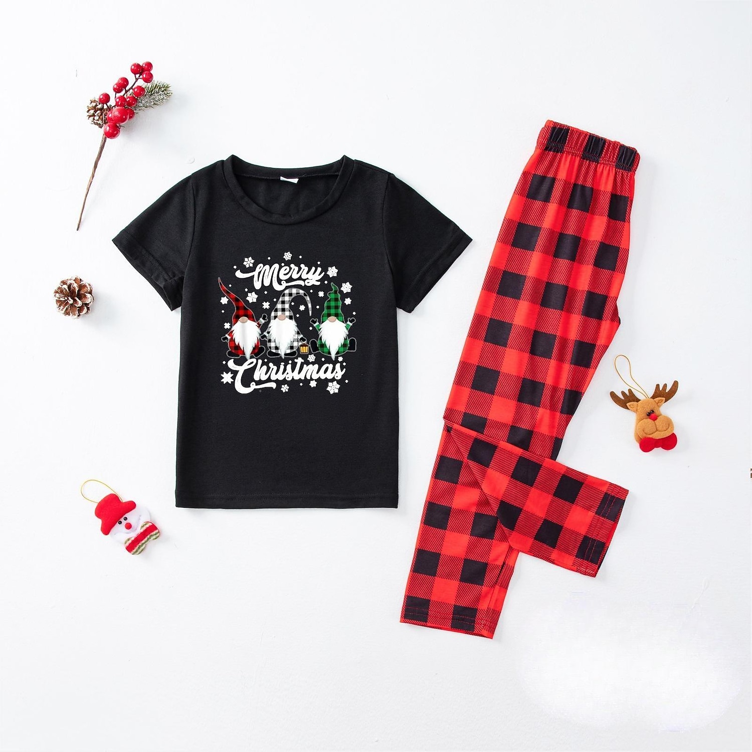 Family Christmas Family Pajamas Pajamas Graphic Plaid Pajamas Cute Christmas Pajamas School Print Colorblock Black White Long Sleeve Mommy And Me Outfits Active Matching Outfits 2026 - $16.49 –P16