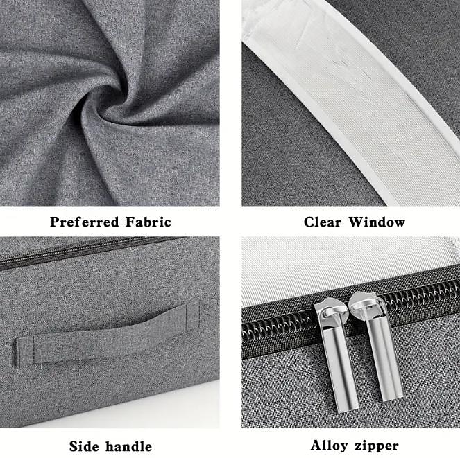 Saco de armazenamento de fundo de cama, saco de armazenamento de colcha de roupas com janela transparente, saco organizador de guarda-roupa dobrável de grande capacidade de 2025 por $11.49 -P6