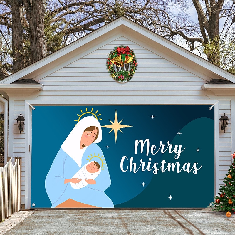 2025年 クリスマスガレージドアバナー、屋内屋外クリスマス休暇、幸せな背景、装飾カバー、クリスマス新年あけましておめでとうございますバナー、大型ドアカバー、クリスマス装飾  コレクション – $20.99 –P4