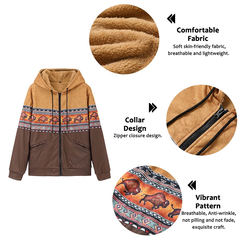 Men's Animal Color Block Hoodie Hoodies Sweatshirt Full Zip Hoodie Long Sleeve Hooded Sweatshirt Hooded Designer 3D Print Casual Daily Holiday Brown Brown 2 Zipper Print Winter Designer 2025 - $49.99 –P1