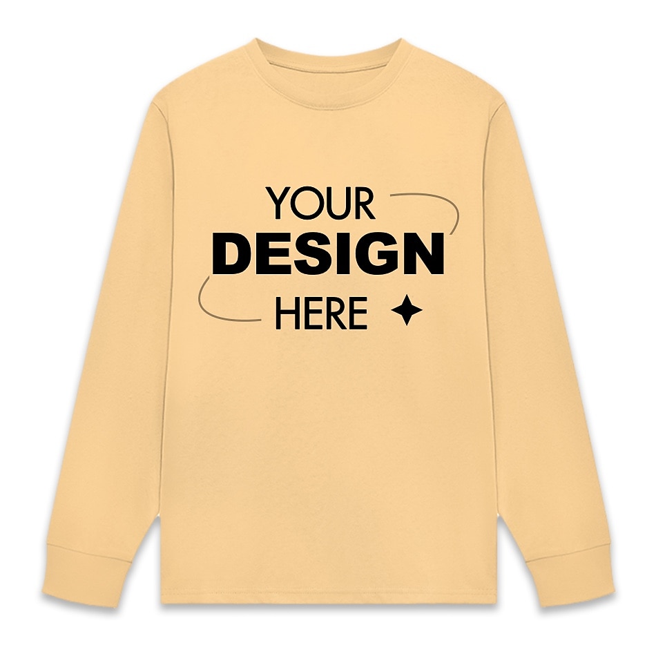 Chemise à manches longues et col rond, unisexe, personnalisée, 100% coton, printemps&amp; automne hauts noir blanc jaune bleu gris de 2025 ? $22.99 –P6