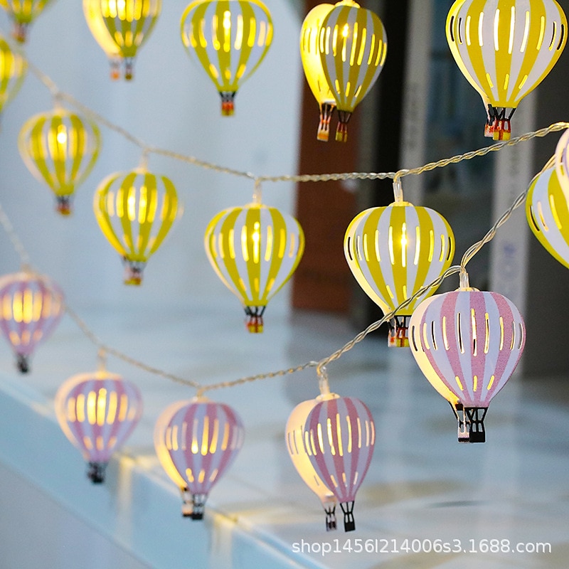 10 led/20 led karácsonyi dekoráció vas art led hőlégballon zsinór lámpák, beltéri elemtartó doboz lámpák, karácsonyi dekoráció kis színes fények, karácsonyfa medál, elemes 2025 - $12.99 –P5