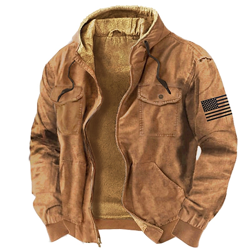 Men's Graphic Prints National Flag Hoodie Hoodies Sweatshirt Zip Hoodie Long Sleeve Hooded Sweatshirt Hooded Daily 3D Print Holiday Vacation Going out Blue Brown Multi Pocket Fleece Winter Designer 2025 - $40.99 –P6