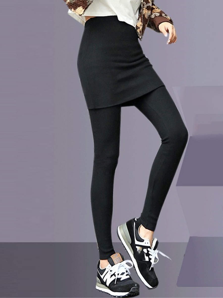 Per donna Ghette Di tendenza Streetwear Lunghezza intera Vita alta Liscio 2 in 1 Taglio alto Tenere al caldo Morbido Comodo Media elasticità Esterno Strada Giornaliero Grigio chiaro Grigio scuro Nero del 2025 a $18.99 –P3