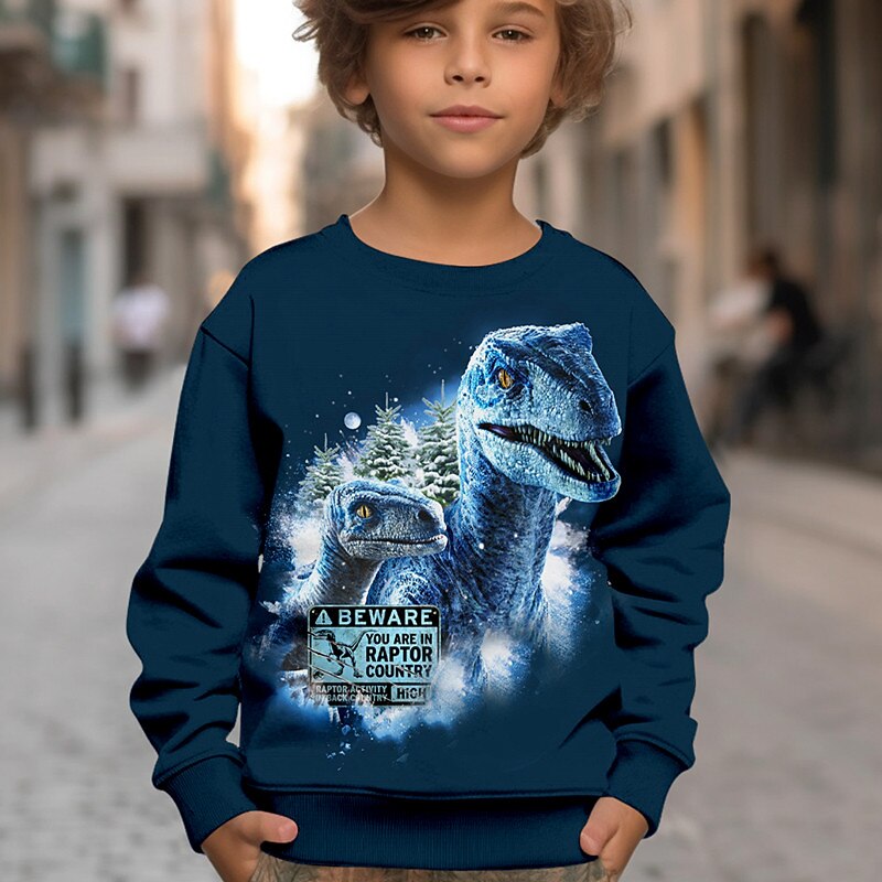 Pojkar 3D Dinosaurie Tröja Pullover Långärmad 3D-tryck Höst Vinter Mode Streetwear Häftig Barn 3-12 år Utomhus Ledigt Dagligen Normal 2025 - $16.49 –P3