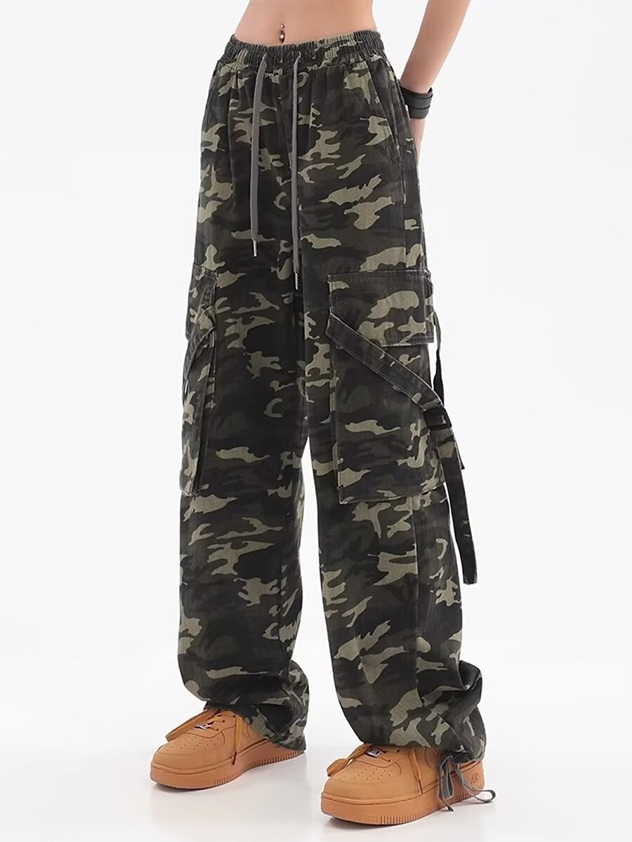 Women‘s Cargo Camo Camouflage Pants Pants Trousers Full Length Fashion Streetwear Street Daily Grey Green M L Fall Winter 2023 - US $32.99 –P9