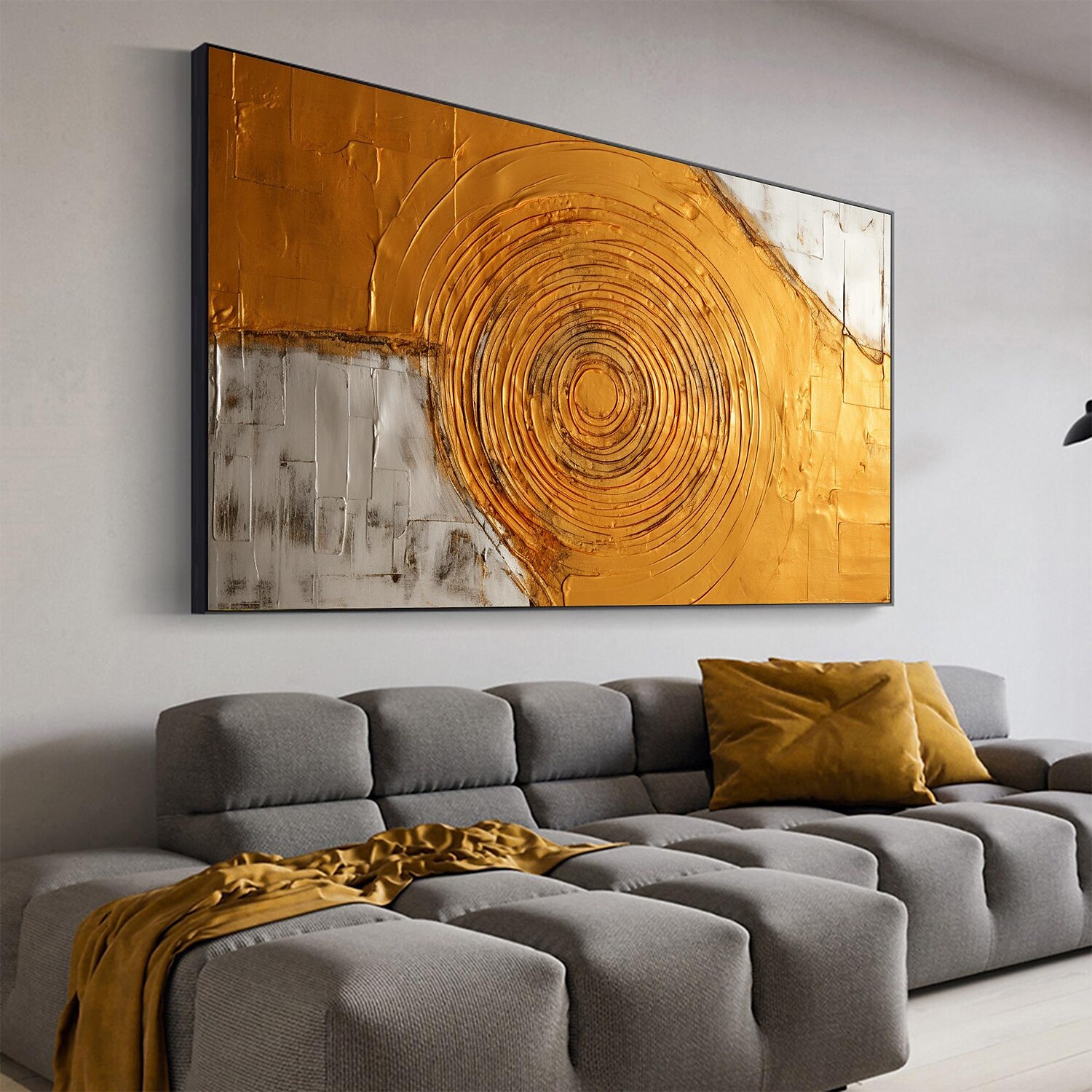 Handmade Oil Painting Canvas Wall Art Decor Original Skiing Gold Texture for Home Decor With Stretched Frame/Without Inner Frame Painting 2025 - $158.99 –P8