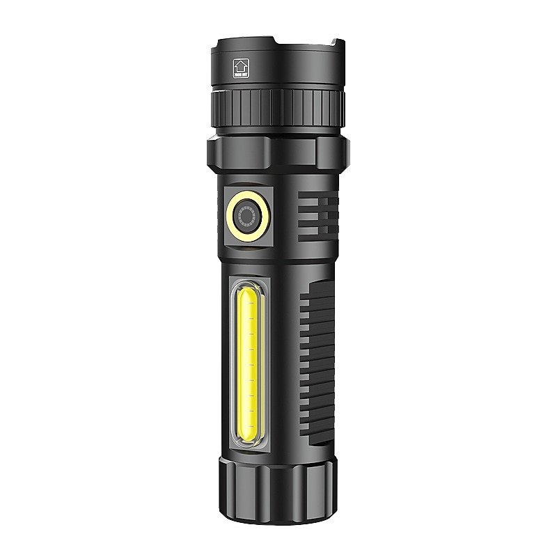 1 τεμ led tactical φακός 90000 high lumen, μαγνητικός επαναφορτιζόμενος φακός με φως εργασίας cob, xhp70.2 σούπερ φωτεινό led, με δυνατότητα zoom, αδιάβροχο, 4 modes φώτα led για κατασκήνωση, έκτακτη 2025 - $39.99 –P2