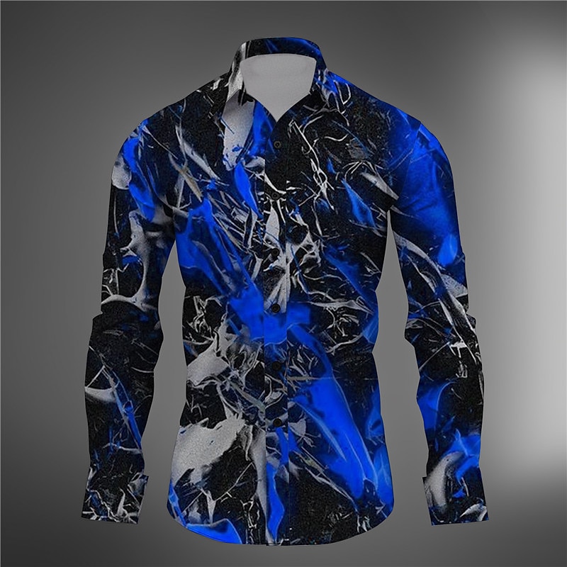 Homme 3D Print Formes Géométriques Chemise Chemise boutonnée manche longue Abstrait Usage quotidien Sortie Fin de semaine Automne hiver Col rabattu Imprimer Bouton bas Jaune Rouge Bleu Violet Vert de 2025 ? $26.99 –P3