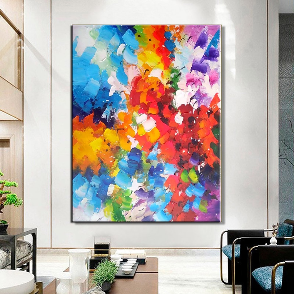 Ölgemälde, 100 % handgemaltes Ölgemälde, handgefertigte Wandkunst, abstraktes Gemälde, Originalgemälde, handgemaltes buntes Leinwandkunst-Wandkunstgemälde, Dekor, gerollte Leinwand, kein Rahmen, 2025 - $69.99 –P6
