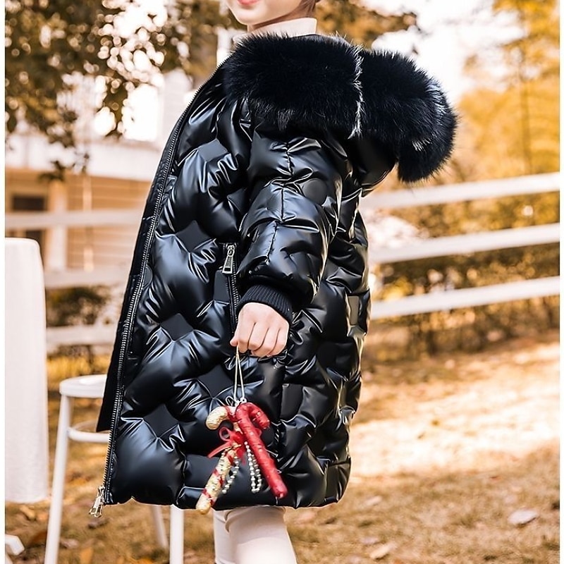 Děti Dívčí Dolů Dětská bunda Puffer Jacket Aktivní Zip Škola Bavlna Kabát Svrchní oděvy 4-13 let Zima Černá Nebeská modř Tmavě zelená 2025 - $43.99 –P5