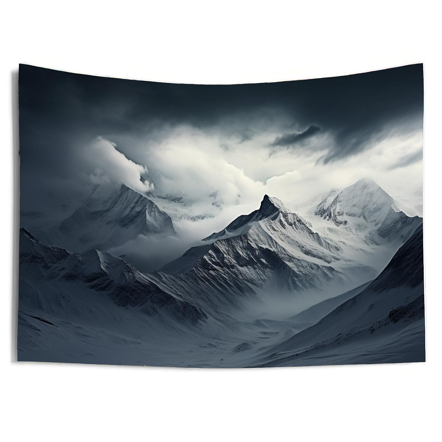 Tapiz colgante de montaña nevada, arte de pared, tapiz grande, decoración mural, fotografía, telón de fondo, manta, cortina, decoración para el hogar, dormitorio y sala de estar 2026 - $20.99 –P12