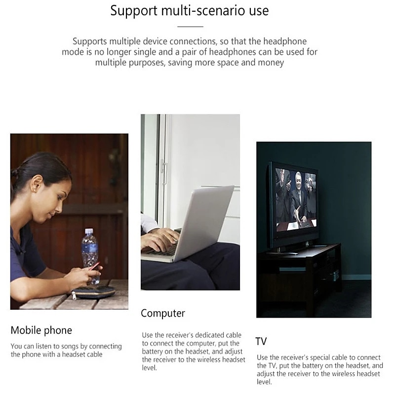 5-in-1 wireless multi-function headset monitoring FM radio earphone for PC Laptop Computer TV TW-699 2025 - $31.99 –P4