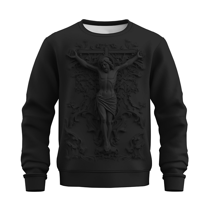 Homme Graphique Jésus Foi Sweat-shirts Sweat-shirt de golf manche longue Sweat-shirt Col ras du cou Mode Quotidien Occasionnel Impression 3D Vacances Fête Sortir Imprimé Printemps & Automne de 2025 ? $29.99 –P2