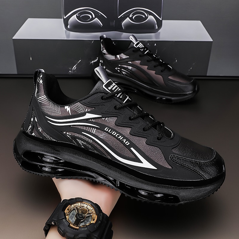Leichte Air-Cushion-Sneaker für Herren mit transparentem Design – trendige Sportschuhe mit Schnürung zum Laufen und für die Freizeit 2025 - $46.99 –P5