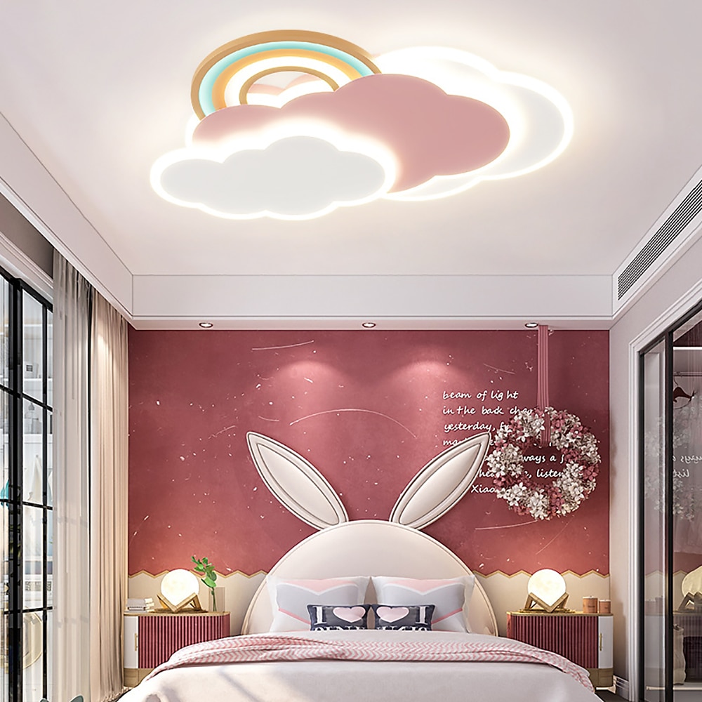 LED Ceiling Light Acrylic Rainbow Cloud Flush Light Cartoon Pink Lamp Modern Creative Personality Design Ceiling Light for Kids Bedroom Girls Boys Room Study Room AC110V AC220V 2025 - $215.89 –P9