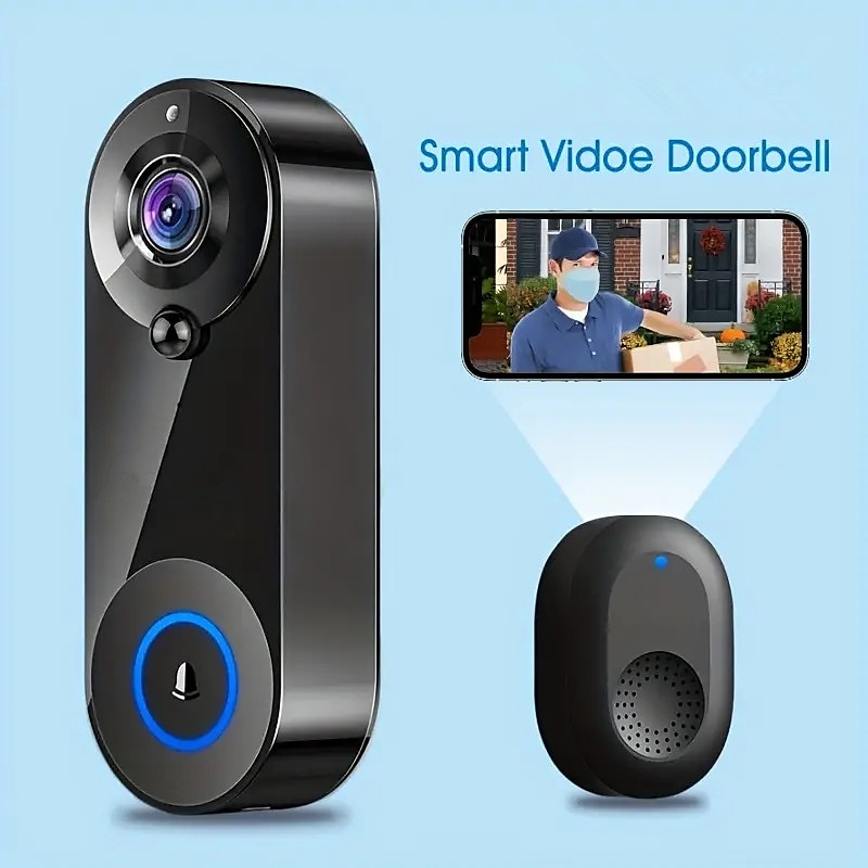 Wifi Door Bell Enhanced Doorbell Camera Wireless 2.4G Wifi Smart Doorbell With Night Vision Function PIR Sensor Reminder Support 32G TF Card Suitable For Photo Recording Intercom 1080P Smart Doorbell 2025 - $64.99 –P4