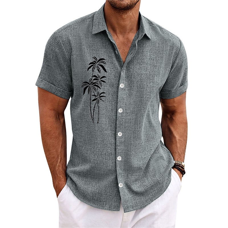 Herr Kokosnötsträd Tropiska växter Skjorta Hawaii skjorta Aloha skjorta Kort ärm Skjorta Nedvikt Mode Streetwear Designer Utomhus Gata Ledigt B H I S M L 2025 - $24.99 –P1