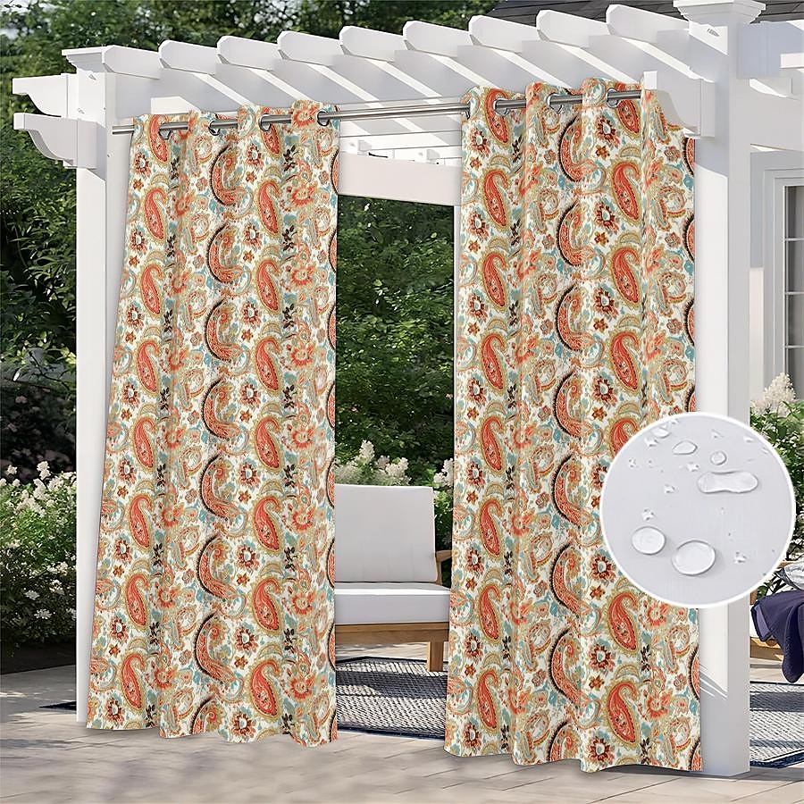 tenda esterna impermeabile per la privacy, tende scorrevoli per patio, occhielli per tende pergola per gazebo, balcone, veranda, feste del 2025 a $25.99 –P7