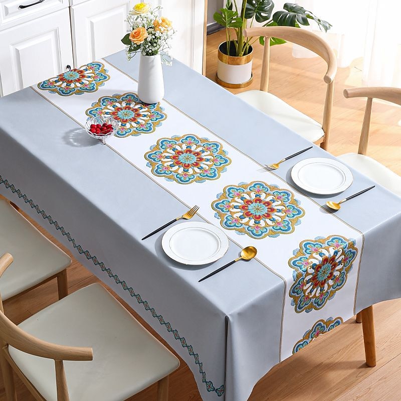 Waterproof Tablecloth PVC Oilproof Rectangle Table Cloth Table Cover for Party, Family Dining, Restrant 2025 - $11.49 –P6