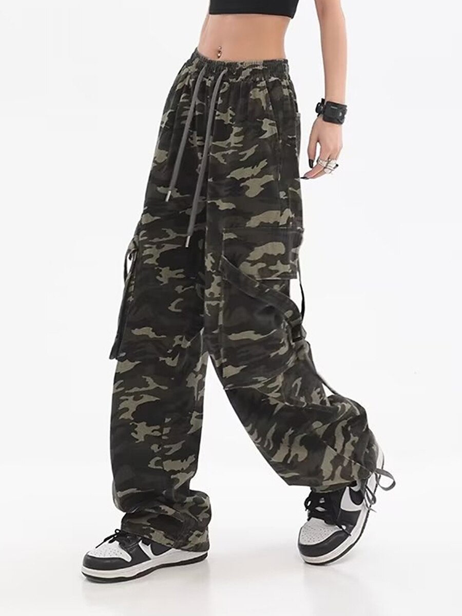 Women‘s Cargo Camo Camouflage Pants Pants Trousers Full Length Fashion Streetwear Street Daily Grey Green M L Fall Winter 2023 - US $32.99 –P15