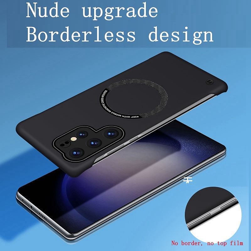 Phone Case For Samsung Galaxy S24 S23 Ultra Plus S22 S21 S20 Plus Ultra S10 S9 Plus Back Cover With Magsafe Support Wireless Charging Matte Frosted Shockproof Solid Color Retro PC 2025 - $12.99 –P10