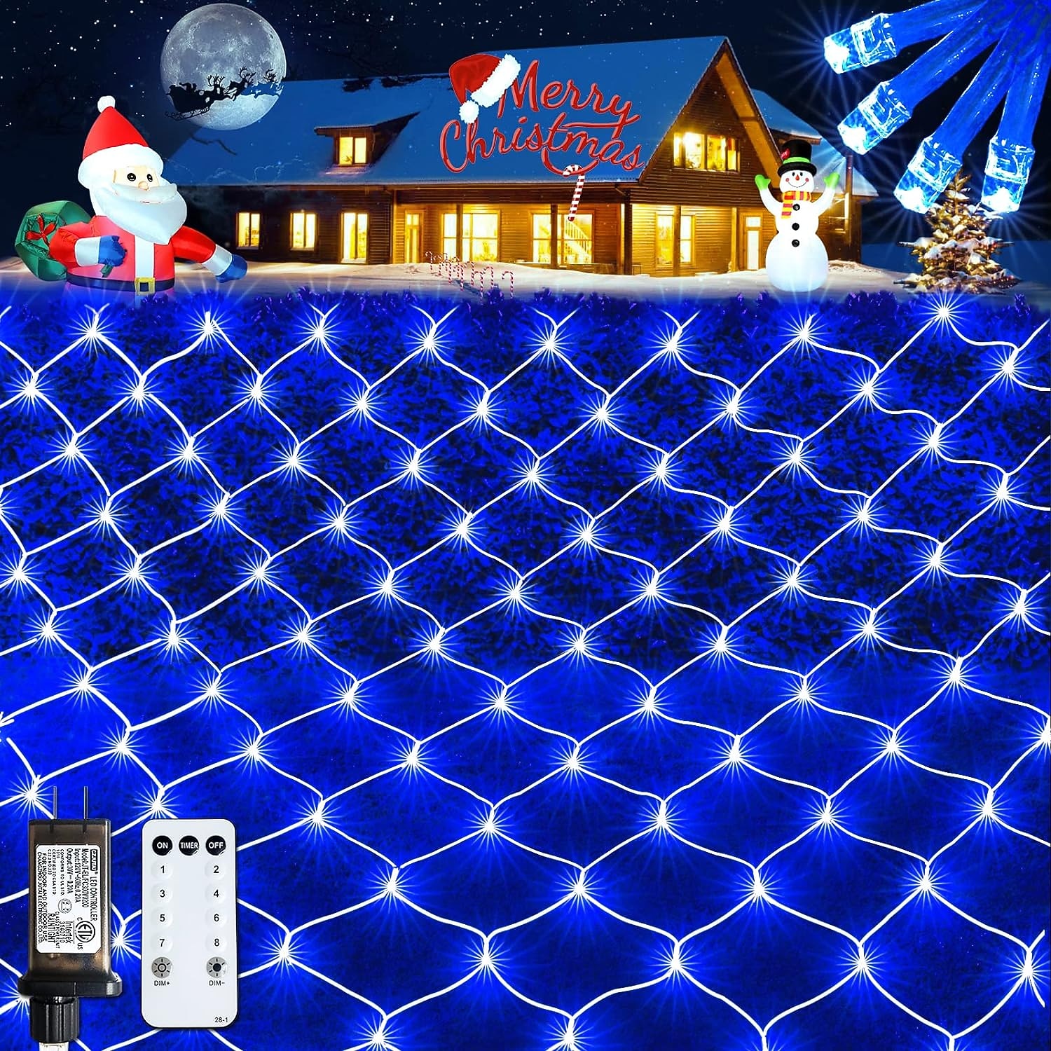 julepynt nettlys lavspent sikkerhetsplugg 8 funksjon fjernkontroll bryllup ferie halloween innendørs og utendørs dekorasjon 6 * 4m 672led/3 * 2m 192led/1,5 * 1,5m-96led 2025 - $37.99 –P8
