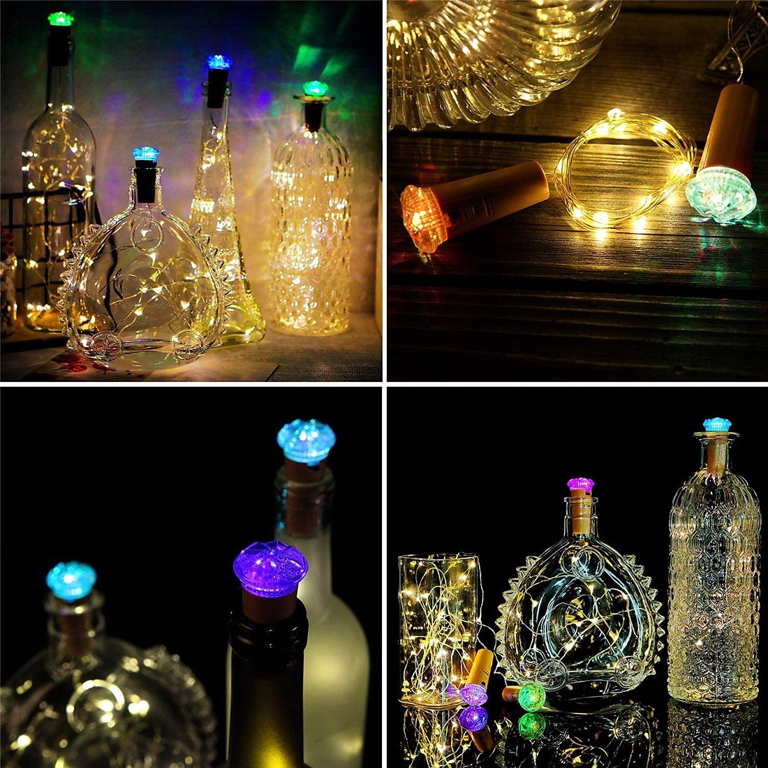 elegante festa di nozze ricevimento 20 confezioni luci per bottiglie di vino 2m con tappo di sughero – mini luci a led a batteria per fai da te casa giardino festival decor del 2025 a $27.99 –P5