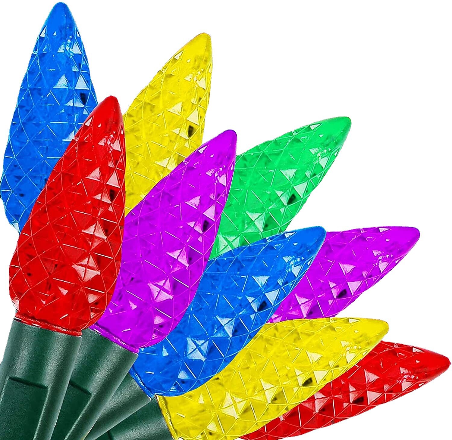 lumières de Noël 16,4 pieds 50 LED C6 lumières de Noël 5 m avec fonction de synchronisation prise étanche et connectable pour la décoration de jardin de fête à la maison décorations de Noël en plein de 2025 ? $14.99 –P5