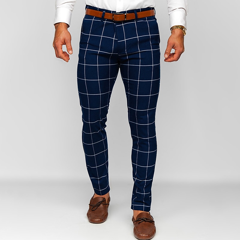 Men's Trousers Chinos Chino Pants Pocket Plaid Comfort Breathable Outdoor Daily Going out Fashion Casual Dark Khaki Black 2025 - $23.99 –P10