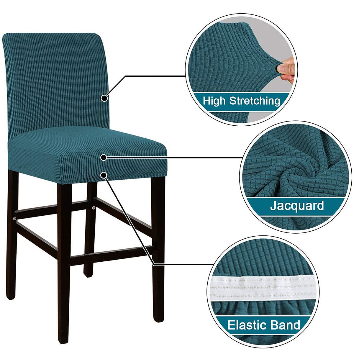 husă scaun de bar stretch scaun de bar husă scaun pub roșu visiniu negru pentru sufragerie cafenea scaun bar husă mobilă detașabilă husă scaun țesătură jacquard cu fund elastic 2025 - $12.49 –P12