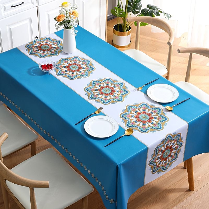 Waterproof Tablecloth PVC Oilproof Rectangle Table Cloth Table Cover for Party, Family Dining, Restrant 2025 - $11.49 –P5