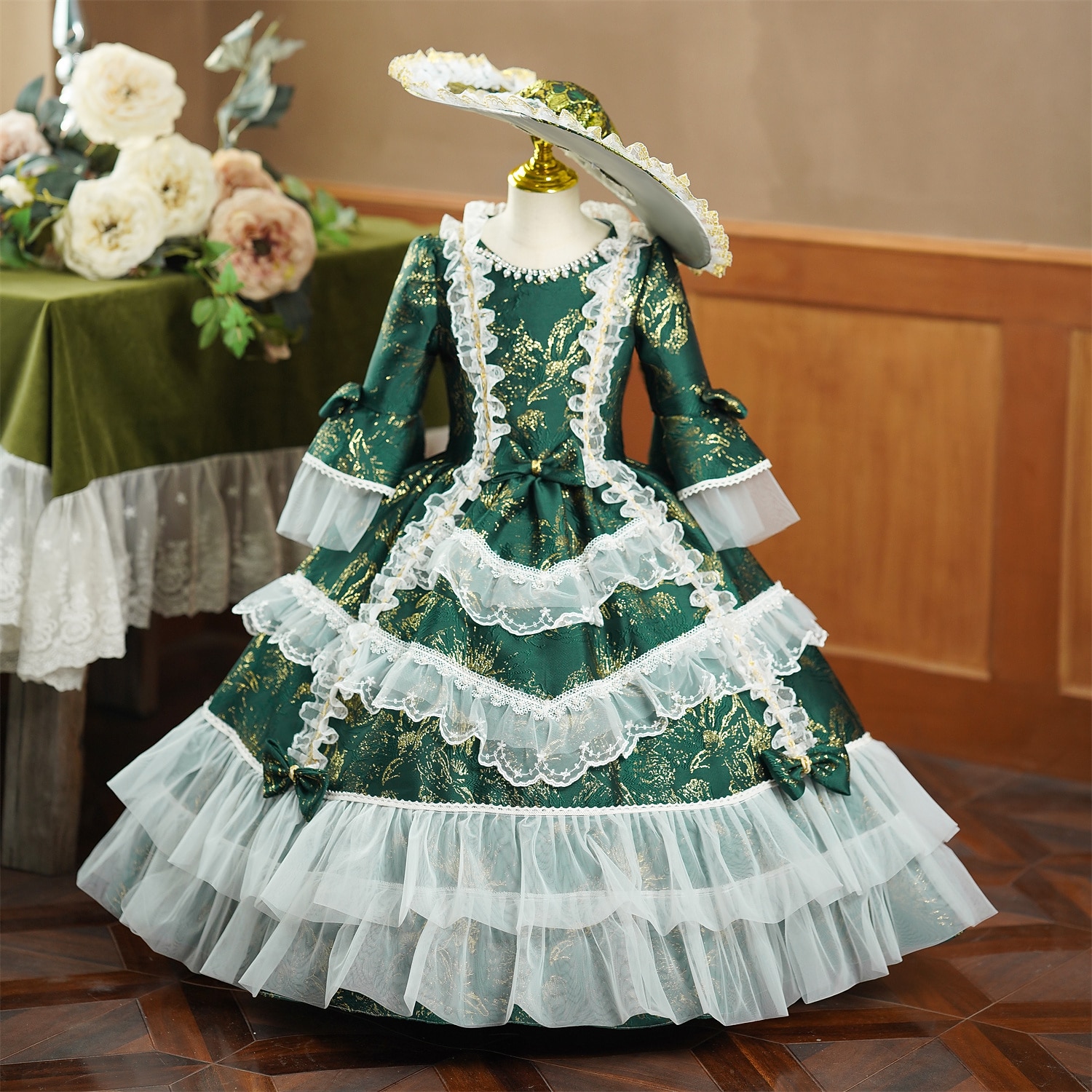 Gotico Rococò Ispirato al vintage Vestito Costume da festa Mascherata Principessa Shakespeare Tinta unica Abito da ballo Costume Ragazze Reale Halloween Carnevale Giornata universale dell'infanzia del 2026 a $133.99 –P11