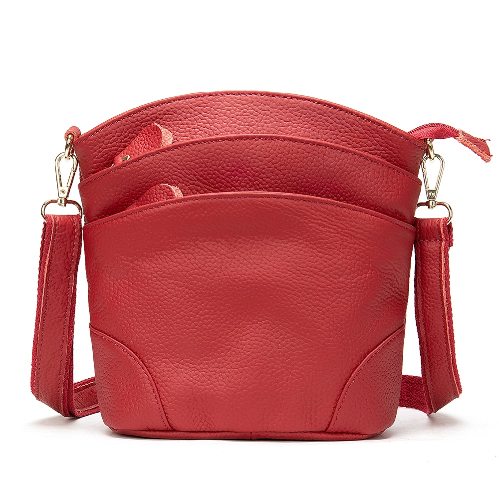 Waterproof and Wear-resistant Genuine Leather Crossbody Bag for Women - Versatile Multi-layer Shoulder Bag with Clutch Design 2025 - $42.99 –P9