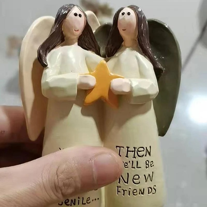 Figurine Celebrating Friendship Room Home Decor Resin Angel Statue Sister Friend Decoration Valentines Day Gift 2025 - $23.99 –P4