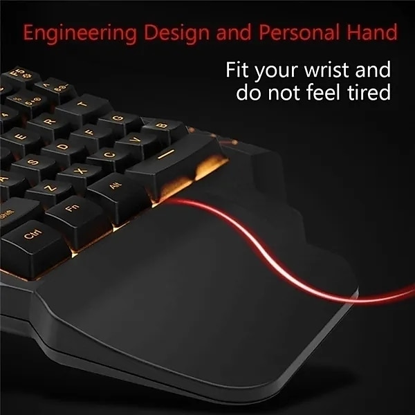 Мини-красочная игровая клавиатура с RGB-подсветкой для одной руки, удобная игровая клавиатура и мышь для левой руки для lol cs pc ps4 xbox gamer 2025 - $39.99 –P6