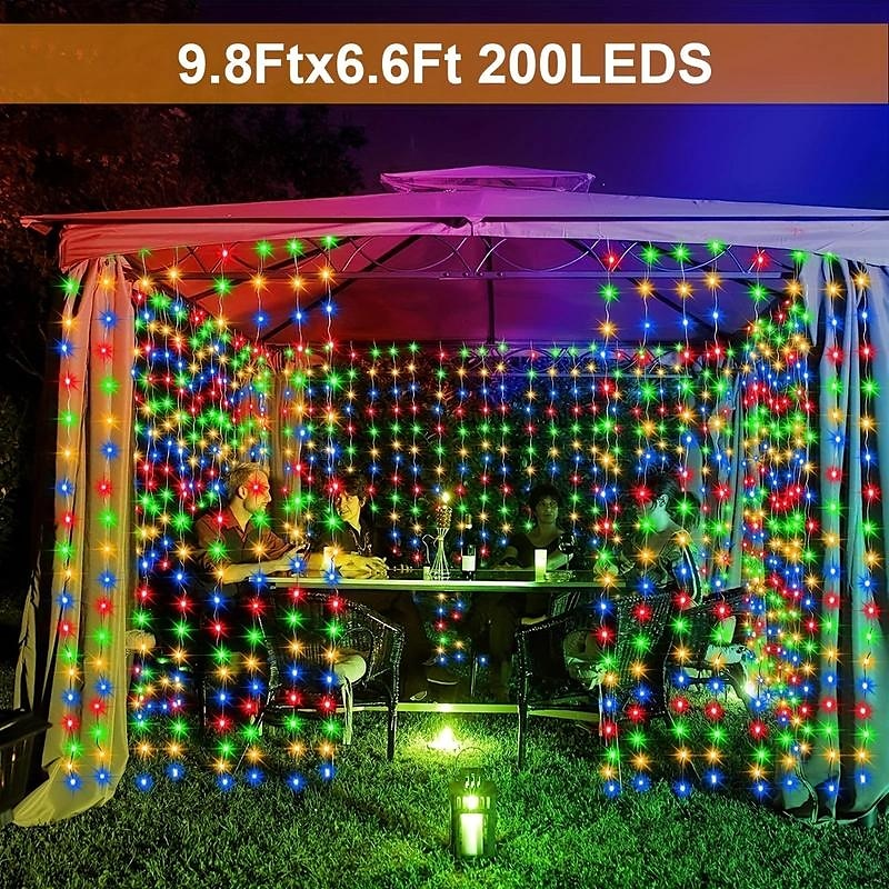 1pc Curtain Light Solar Waterproof Waterfall Fairy Tale Light String, Window Indoor Light for Wedding, Party, Christmas Decorative Light 2026 - $11.99 –P16