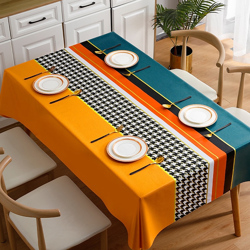 Waterproof Tablecloth PVC Oilproof Rectangle Table Cloth Table Cover for Party, Family Dining, Restrant 2025 - $11.49 –P24