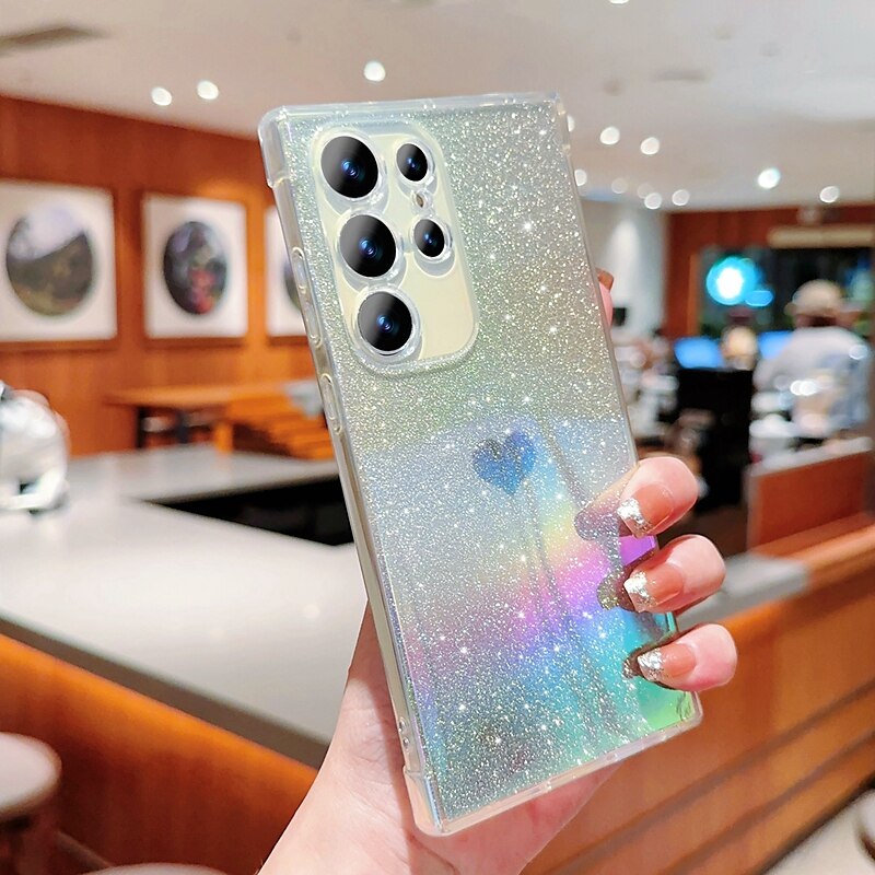 Phone Case For Samsung Galaxy S24 S23 Ultra Plus S23 S22 S21 Plus Ultra S21 FE A14 A34 A54 A53 A33 Back Cover Transparent Bling Glitter Shiny Shockproof TPU 2025 - $15.99 –P9