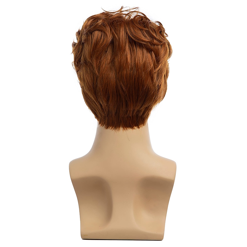Männer Perücken kurze orange Perücke synthetische hitzebeständige natürliche Halloween Cosplay Haarperücke Weihnachtsfeier Perücken 2026 - $23.99 –P3