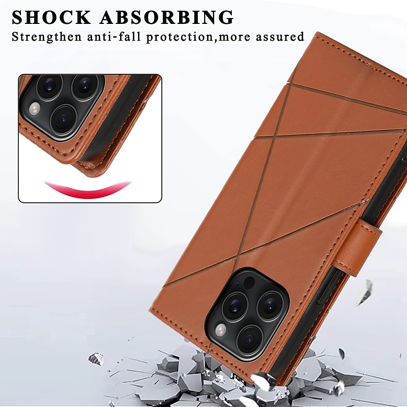 Phone Case For iPhone 16 iPhone 15 Pro Max Plus iPhone 14 13 12 11 Pro Max Mini SE X XR XS Max 8 7 Plus Wallet Case with Stand Holder Magnetic with Wrist Strap Retro TPU PU Leather 2025 - $15.99 –P12
