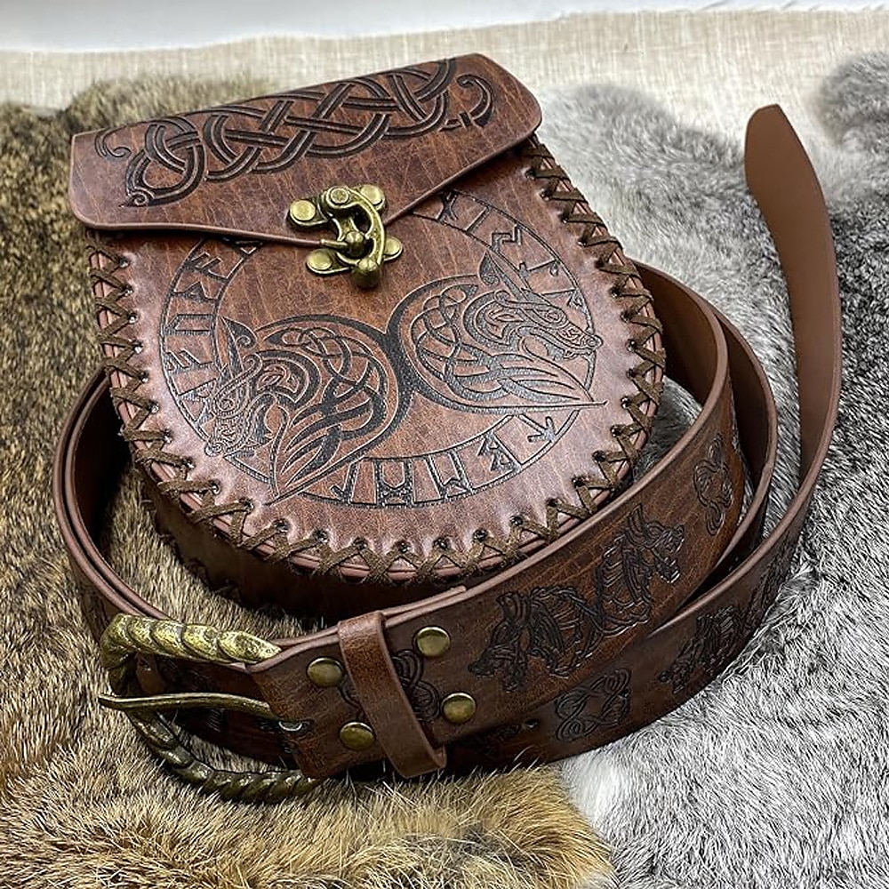 Medieval Cinturón Vikingo Unisexo Celta Vikingo Víspera de Todos los Santos Carnaval Rendimiento Fiesta LARP Adulto Cinturón Maleta 2025 - $32.99 –P1